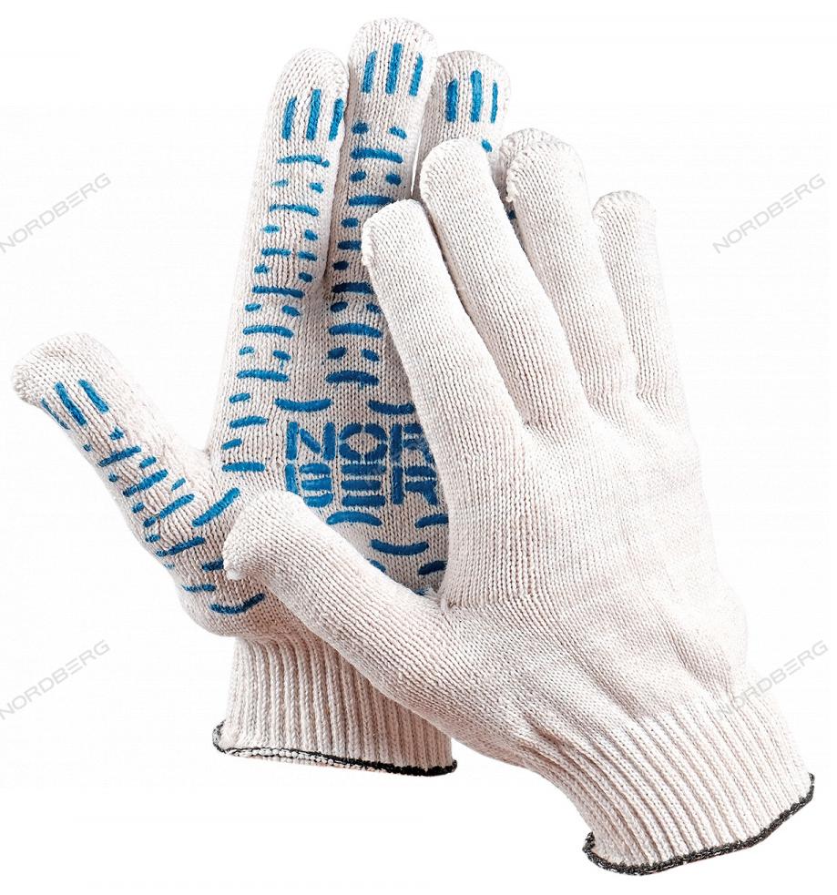 Перчатки с пвх покрытием белые упаковка 250 шт. NORDBERG NCG610150